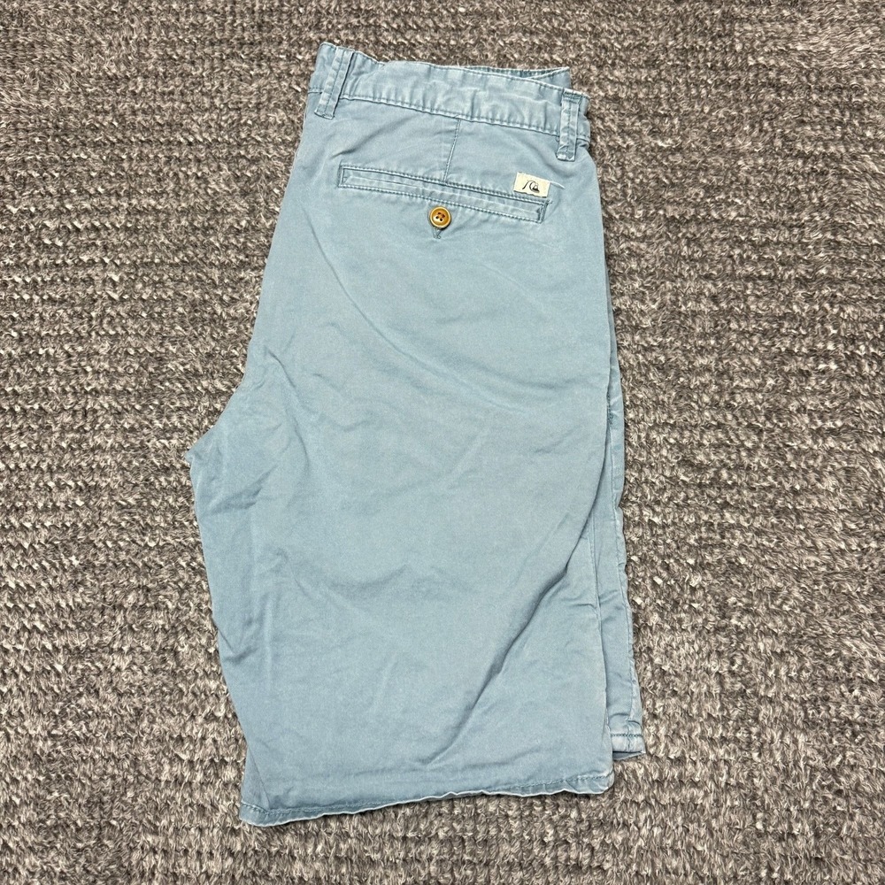 Quiksilver Mens Shorts Size 32‎ Blue Straight Tapered Flat Front Chino